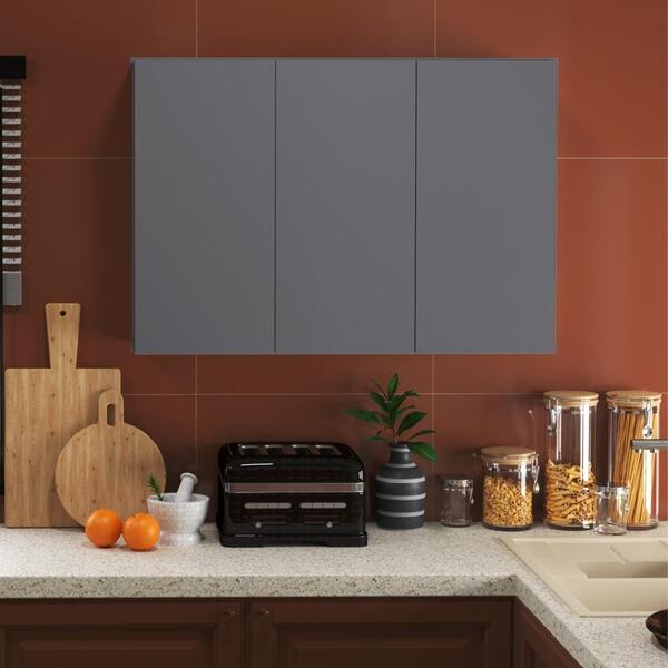 Armário Aéreo Aliex 03 Portas Cinza