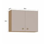 Armário Aéreo Alto 80cm 2 Portas Suprema Mel/fendi