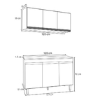 Armário Aéreo Andréia E Balcão Gabinete Sem Tampo Manu 120cm
