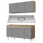 Armário Aéreo Argélia E Balcão Com Pia 150cm Marrocos Castanh