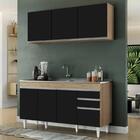 Armário Aéreo Argélia E Balcão Com Pia 150cm Marrocos Castanh