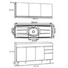 Armário Aéreo Argélia E Balcão Com Pia 150cm Marrocos Castanh