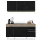 Armário Aéreo Argélia E Balcão Com Pia 150cm Marrocos Castanh