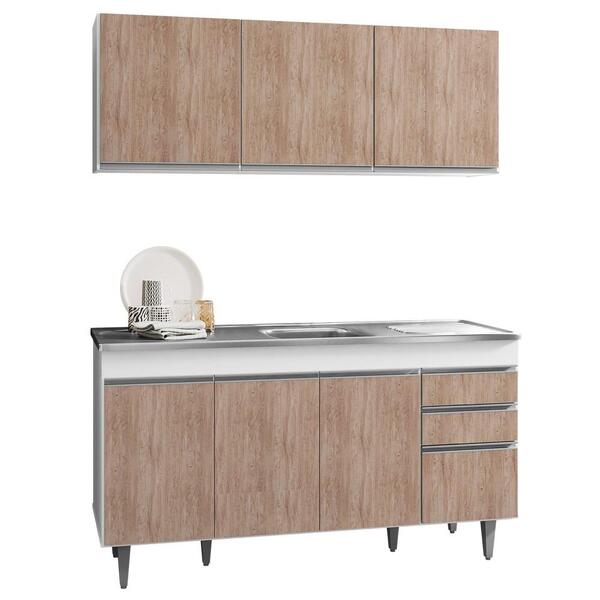 Armário Aéreo Argélia E Balcão Gabinete Com Pia Inox Marrocos