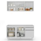 Armário Aéreo Argélia E Balcão Para Pia 150cm Dakota Branco -