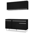 Armário Aéreo Argélia E Balcão Para Pia 150cm Dakota Preto -