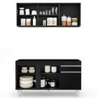 Armário Aéreo Argélia E Balcão Para Pia 150cm Dakota Preto -