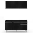 Armário Aéreo Argélia E Balcão Para Pia 150cm Dakota Preto -