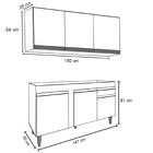 Armário Aéreo Argélia E Balcão Para Pia 150cm Dakota Preto -
