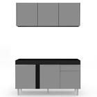 Armário Aéreo Argélia E Balcão Para Pia 150cm Dakota Preto/ci