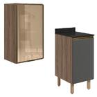 Armario Aereo Balcao 1p Vidro 40cm Mdf Kali Nicioli