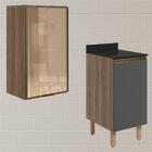 Armario Aereo Balcao 1p Vidro 40cm Mdf Kali Nicioli