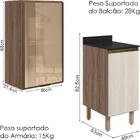 Armario Aereo Balcao 1p Vidro 40cm Mdf Kali Nicioli