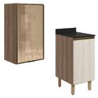 Armario Aereo Balcao 1p Vidro 40cm Mdf Kali Nicioli