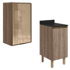 Armario Aereo Balcao 1p Vidro 40cm Mdf Kali Nicioli