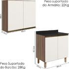 Armario Aereo Balcao 2 Portas 80cm Mdf Kali Nicioli