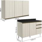 Armario Aereo Balcao Tampo 120cm MDF Kali Nicioli