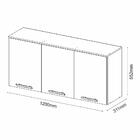 Armário Aéreo Bella 3 Portas 1,20 Carvalho/ Off White Moveis