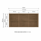 Armário Aéreo Bella 3 Portas C/ Vidro 1,20 Carvalho/ Off Whit