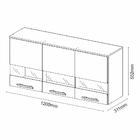 Armário Aéreo Bella 3 Portas C/ Vidro 1,20 Ter/ Nat - Moveis