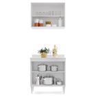 Armário Aéreo Califórnia E Balcão Hawai Com Tampo 80cm Branco