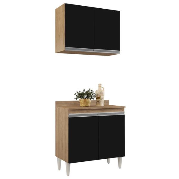 Armário Aéreo Califórnia E Balcão Hawai Com Tampo 80cm Castan