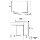 Armário Aéreo Califórnia E Balcão Hawai Com Tampo 80cm Preto/