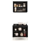 Armário Aéreo Califórnia E Balcão Para Cooktop Flórida Preto