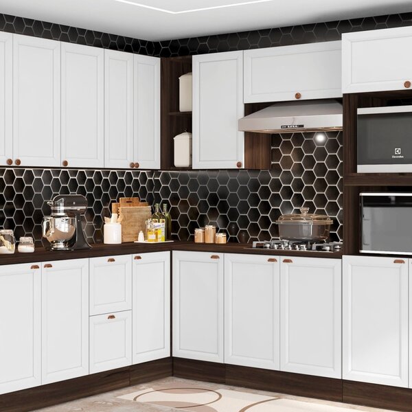 Armário Aéreo Canto 2 Portas 2 Nichos Unna Poliman Móveis Nog