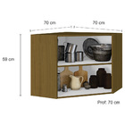 Armário Aéreo Canto Com 2 Portas Evidence Carvalho Poliman Mó