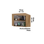 Armário Aéreo Canto Diagonal 1 Porta Diana Luciane Móveis