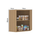 Armário Aéreo Canto Diagonal 74cm 2 Portas Slim Luciane Móveis