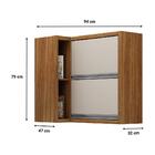 Armário Aéreo Canto Jade Chf Carvalho/off White