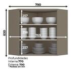 Armário Aéreo Canto Oblíquo 2 Portas 100% Mdf Connect Duna/cr