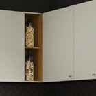 Armário Aéreo Canto Reto 1 Porta Essência Henn Areia/nature