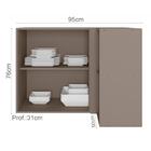 Armario Aereo Canto Reto 2 Portas 95cm 12535 Unna Pln