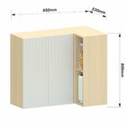 Armário Aéreo Canto Reto 2 Portas Com Nicho Aurora Cinza Cris