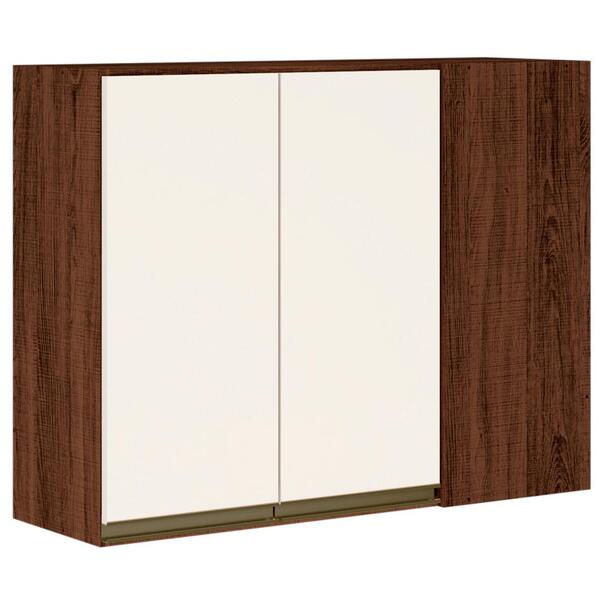 Armario Aereo Canto Reto 2 Portas Em Mdf Kali Premium 12213x6