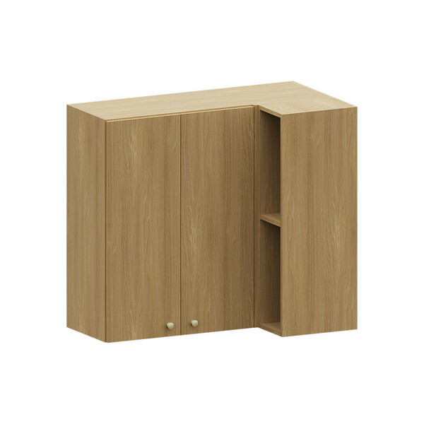 Armário Aéreo Canto Reto 95cm 2 Portas Com Nicho Elegance Luc