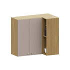 Armário Aéreo Canto Reto 95cm 2 Portas Com Nicho Elegance Luc