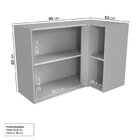 Armário Aéreo Canto Reto Nara Cabecasa Madeiraoriginals Cinza