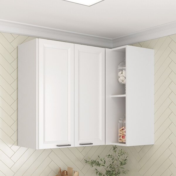 Armário Aéreo Canto Reto Soho Cabecasa Madeiraoriginals Branc