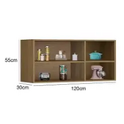 Armário Aéreo Carol 3 Portas Rud Rack Cor Mel Cinza