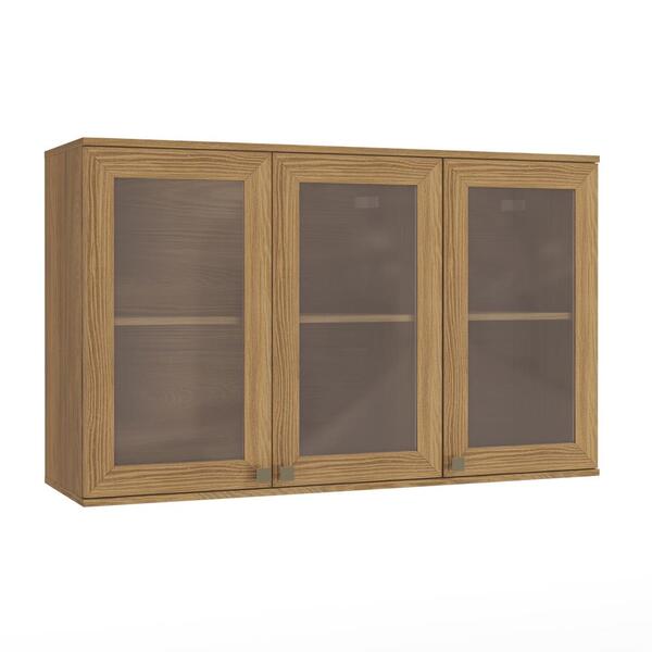 Armário Aéreo Celeste Kappesberg 100% Mdf 3 Portas Com Vidro