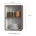 Armário Aéreo Com 1 Porta E Prateleira Evidence Amêndoa Polim