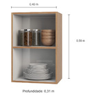 Armário Aéreo Com 1 Porta E Prateleira Evidence Carvalho Poli