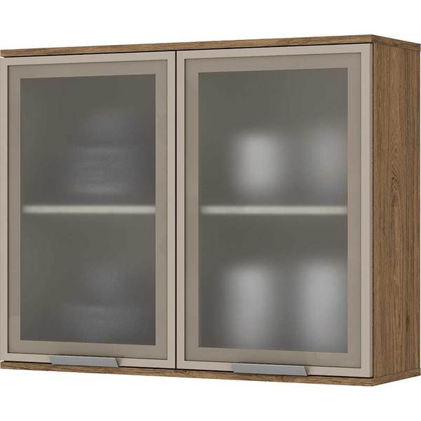Armario Aereo Com 2 Portas De Vidro 80cm Integra Henn Rustico Leroy Merlin