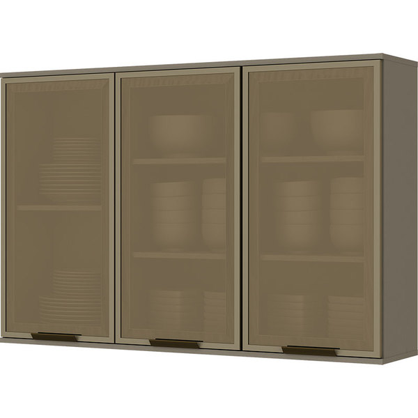 Armario Aereo Com 3 Portas De Vidro Connect Henn Duna Leroy Merlin