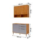 Armario Aereo Com Balcão Divina 120cm Com 4 Portas 2 Gavetas