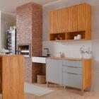 Armario Aereo Com Balcão Divina 120cm Com 4 Portas 2 Gavetas